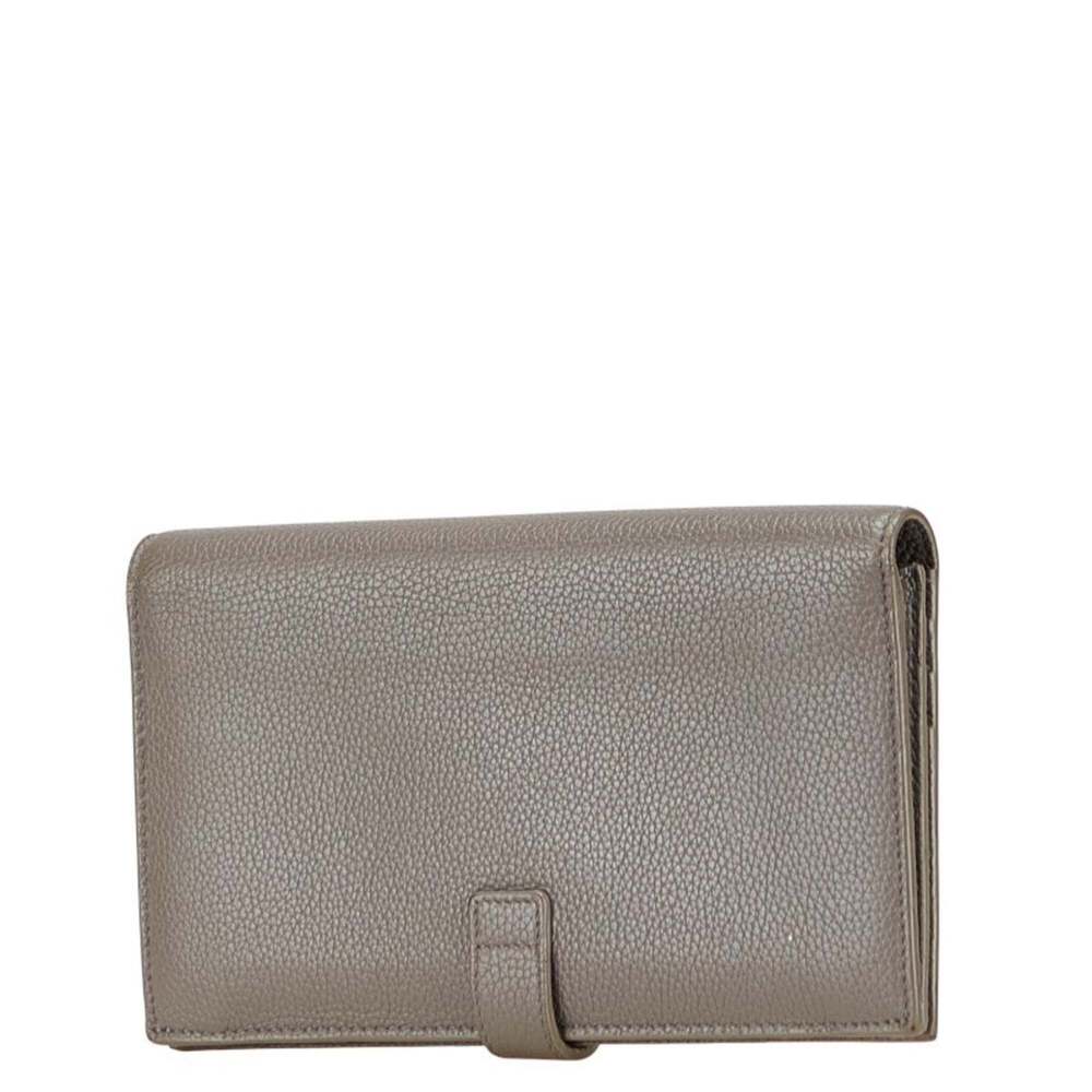 Saint Laurent Sac de Jour Long Wallet 504981 Gray Leather Women's SAINT LAURENT - Picture 2 of 14